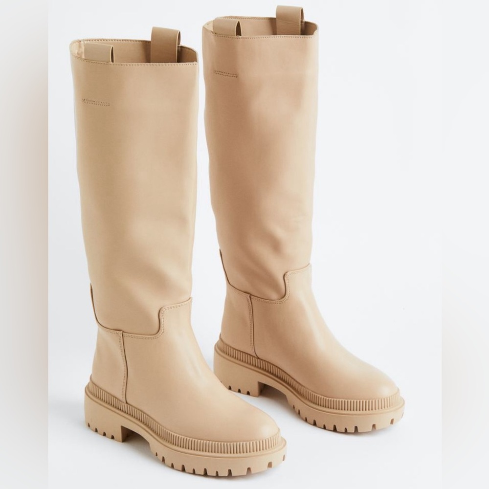 H&M Beige Knee High Boots